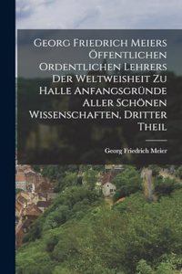 Georg Friedrich Meiers öffentlichen ordentlichen Lehrers der Weltweisheit zu Halle Anfangsgründe aller schönen Wissenschaften, Dritter Theil