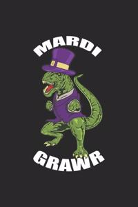 Mardi Grawr: Mardi Gras Notebook Carnival New Orleans Journal for celebration and costumes with beads and sweets for coworkers and students, sketches ideas and T