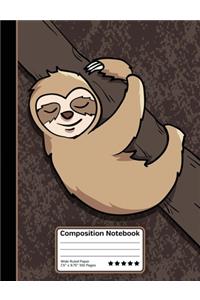 Lazy Sloth Composition Notebook