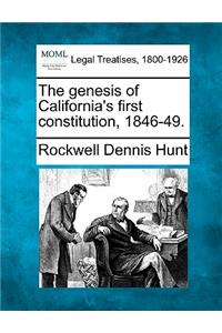 genesis of California's first constitution, 1846-49.