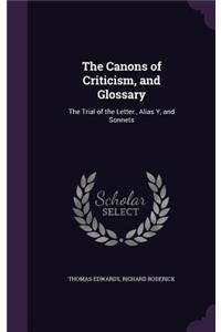Canons of Criticism, and Glossary
