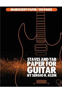 Staves and TAB guitar manuscript paper - 150 pages