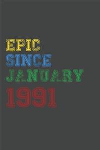 Gift Idea Epic Since 1991 Notebook Vintage Birthday Gift Idea