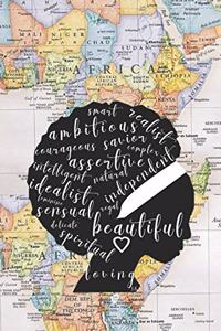 Woman in Afro on Map