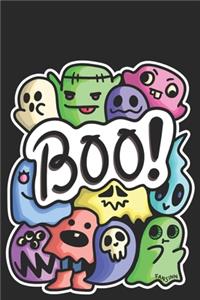 Colorful Halloween Monster Spooky Ghosts Notebook