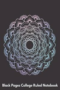 Black Pages College Ruled Notebook