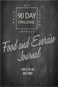 FOOD And EXERCISE Tracker 90 DAY CHALLENGE
