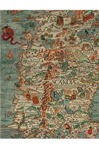 Antique Map With Sea Monsters Journaling Notebook