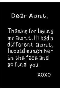 Dear Aunt, Thanks for Being My Aunt