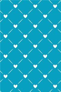 Bullet Journal Notebook White Quilted Hearts Pattern 6