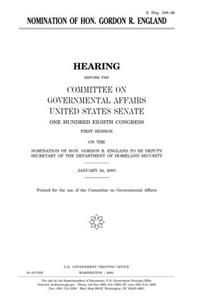 Nomination of Hon. Gordon R. England