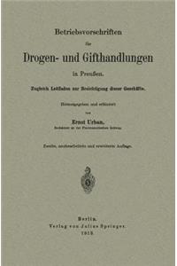 Betriebsvorschriften für Drogen- und Gifthandlungen in Preußen