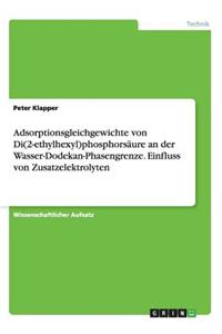 Adsorptionsgleichgewichte von Di(2-ethylhexyl)phosphorsäure an der Wasser-Dodekan-Phasengrenze. Einfluss von Zusatzelektrolyten