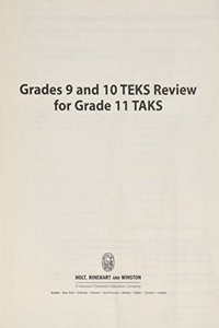 Holt American Nation Texas: Review Test Teks Grades 9-12