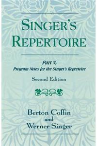 The Singer's Repertoire, Part V