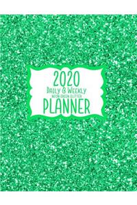 2020 Daily & Weekly Neon Green Glitter Planner