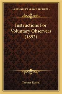 Instructions For Voluntary Observers (1892)