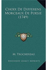 Choix De Differens Morceaux De Poesie (1749)
