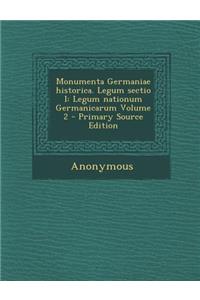 Monumenta Germaniae Historica. Legum Sectio I