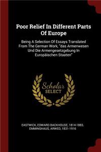 Poor Relief In Different Parts Of Europe