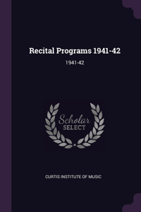 Recital Programs 1941-42