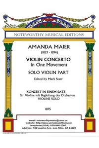 Violin Concerto in One Movement; Solo Violin Part