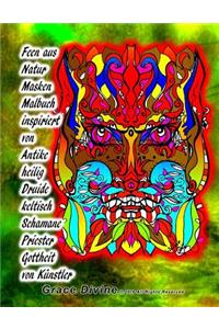 Feen aus Natur Masken Malbuch inspiriert von Antike heilig Druide keltisch Schamane Priester Gottheit von Künstler Grace Divine
