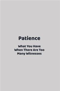 Patience - What You Have When There Are Too Many Witnesses