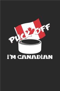 Puck off I'm canadian: 6x9 Winter - grid - squared paper - notebook - notes