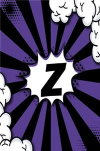 Z - Sketchbook: Personalized Blank Sketchbook Customized With Monogram Letter Z Comic Book Style Pop Art Initials For Names Starting With Z