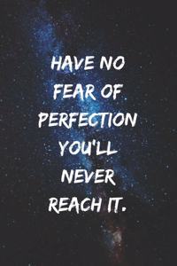 Have no fear of perfection you'll never reach it.