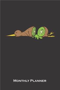 Kiwi bird cutted like a Kiwi fruit Monthly Planner