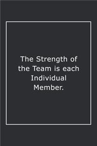 The Strength of the Team is each Individual Member.