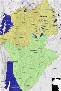 Modern Day Color Map of Rwanda and Burundi in Africa Journal: Take Notes, Write Down Memories in this 150 Page Lined Journal