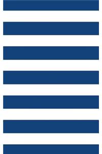 Stripes - Navy Blue 101 - Lined Notebook With Margins 5x8