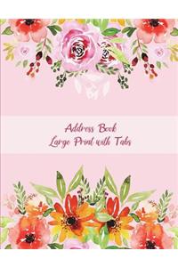 Address Book Large Print with Tabs