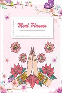 Meal Planner: Pink flowers design, Weekly Meal Planner and Grocery List, Food Planners, Family Meal Planning Notebook 120 Pages 8.5" x 11"