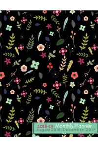 2018-19 Monthly Planner, August 2018 - December 2019