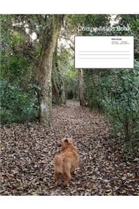 Dog On A Trail Composition Notebook, Wide Ruled