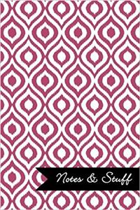 Notes & Stuff - Dusty Rose Lined Notebook in Ikat Pattern: Soft Cover, 6 x 9 Journal, 190 Pages
