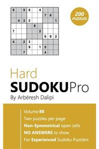 Hard Sudoku Pro: Book for Experienced Puzzlers (200 puzzles) Vol. 88