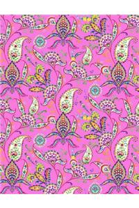 My Big Fat Journal Notebook Paisley Pattern On Pink