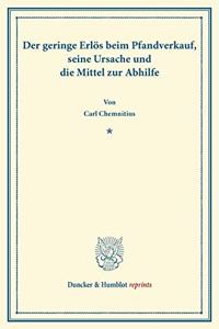 Der Geringe Erlos Beim Pfandverkauf, Seine Ursache Und Die Mittel Zur Abhilfe