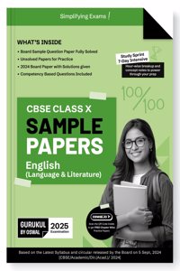 Gurukul By Oswal English Sample Papers for CBSE Class 10 Board Exam 2025 : Fully Solved New SQP 2025, Solved Sample Papers, Unsolved Sample Papers, Board Solved Papers 2024, Latest Syllabus