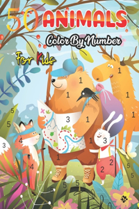 50 Animals Color by Number for Kids