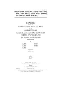 Fremont-Madison conveyance, Tualatin River Basin, Irvine Basin Surface, Hawaii Water Resources, and amend Reclamation Projects Act