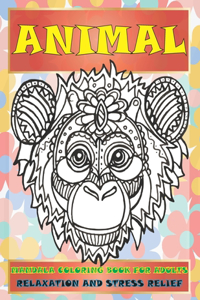 Mandala Coloring Book for Adults Relaxation and Stress Relief - Animal