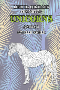 Libri da colorare con motivi - Livello facile - Animali - Unicorns