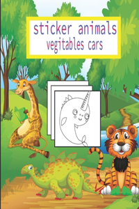 sticker animals vegitables cars