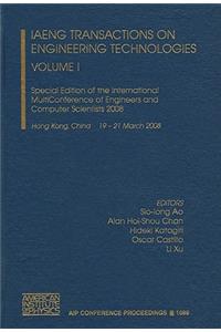 Iaeng Transactions on Engineering Technologies Volume I